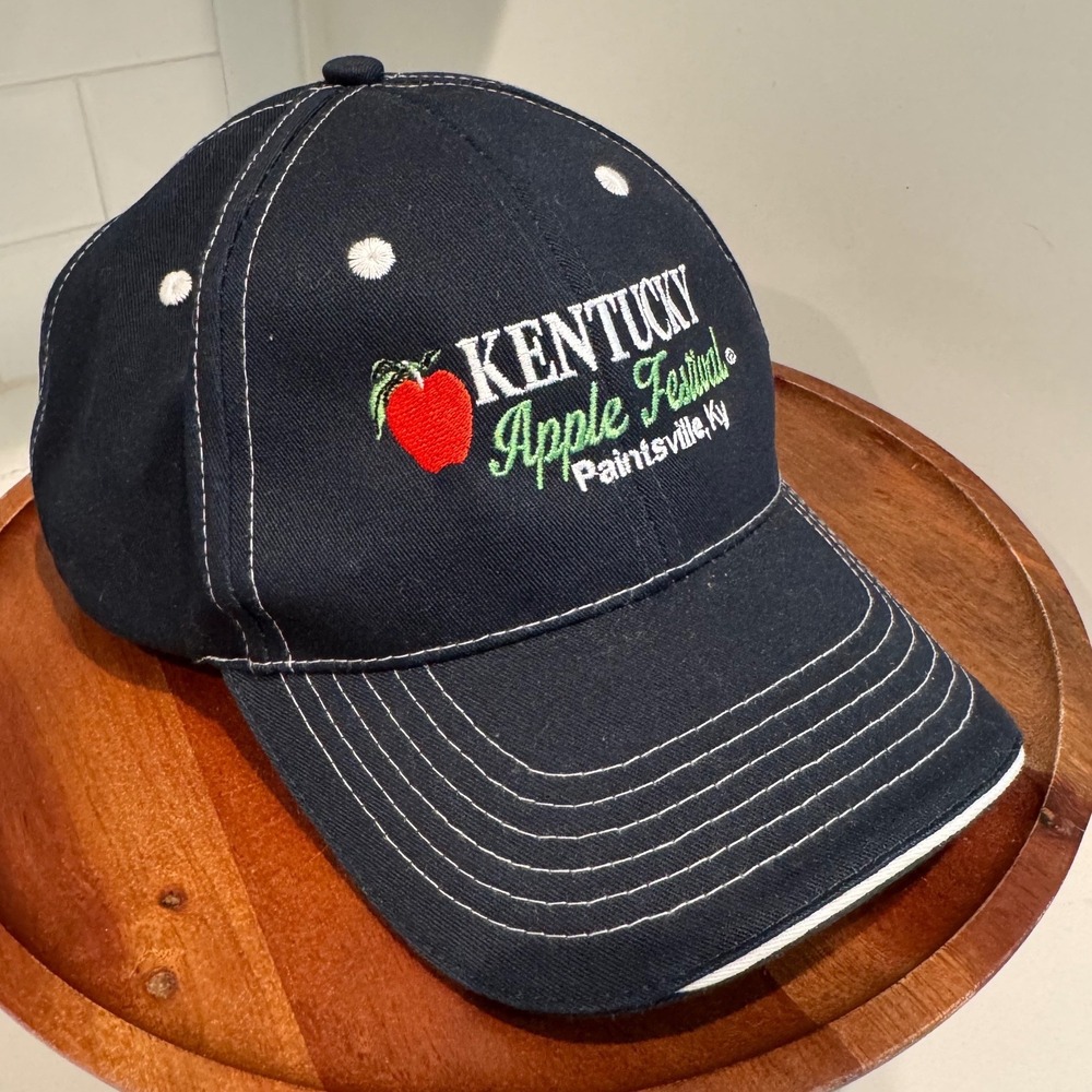 Sportsman Kentucky Apple Festival Paintsville KY Navy Blue Embroidered Hat Cap